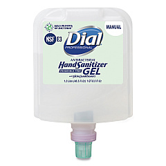 Dial Professional Antibacterial Gel Hand Sanitizer Refill for Dial 1700 Dispenser, 1.2 L Refill, Fragrance-Free, 3/Carton (19708)