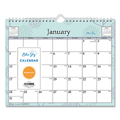 Blue Sky Rue Du Flore Wall Calendar, Rue du Flore Artwork, 11 x 8.75, White/Jade/Lavender Sheets, 12-Month (Jan to Dec): 2023 (101613)