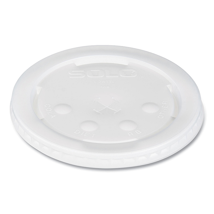 Dart Polystyrene Plastic Flat Straw-Slot Cold Cup Lids, Fits 28 oz Cups, Translucent, 2,000/Carton (L28BNR)