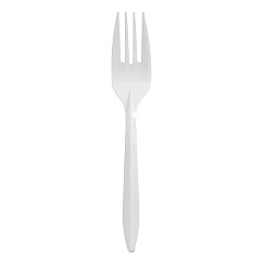 Berkley Square Mediumweight Polypropylene Cutlery, Fork, White, 1,000/Carton (1012000)