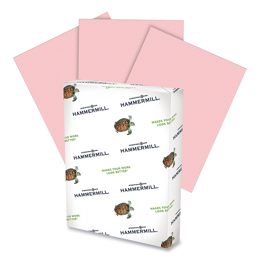 Hammermill Fore Multipurpose Print Paper, 20 lb Bond Weight, 8.5 x 14, Pink, 500/Ream (103390)
