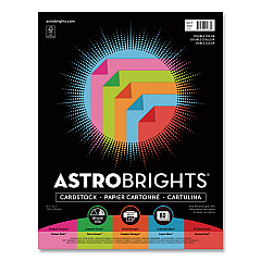 Astrobrights Double-Color Card Stock, 70 lb Cover Weight, Assorted Colors, 8.5 x 11, 80/Pack (91668)