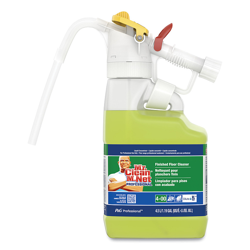 P&G Professional Dilute 2 Go, Mr Clean Finished Floor Cleaner, Lemon Scent, 4.5 L Jug, 1/Carton (72000)