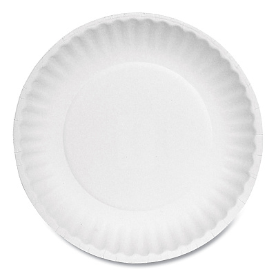 AJM Packaging Corporation Paper Plates, 6" dia, White, 100 Bulk Pack, 10 Packs/Carton (PP6AJKWH)