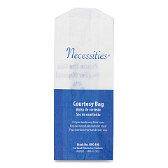 HOSPECO Feminine Hygiene Convenience Disposal Bag, 3" x 7.75", White, 500/Carton (NEC500)