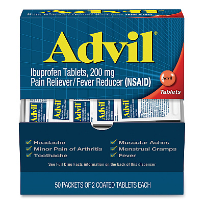 Advil Ibuprofen Tablets, Two-Packs, 50 Packs/Box (BXAVL50BX)