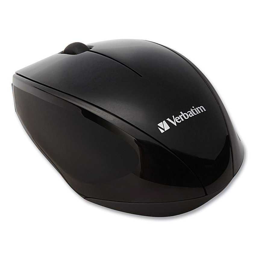 Verbatim Wireless Notebook Multi-Trac Blue LED Mouse, 2.4 GHz Frequency/32.8 ft Wireless Range, Left/Right Hand Use, Black (97992)