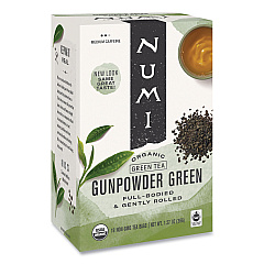 Numi Organic Teas and Teasans, 1.27 oz, Gunpowder Green, 18/Box (10109)