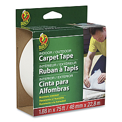 Duck Carpet Tape, 3" Core, 1.88" x 75 ft, White (442062)