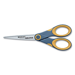 Westcott Non-Stick Titanium Bonded Scissors, 7" Long, 3" Cut Length, Gray/Yellow Straight Handle (14851)