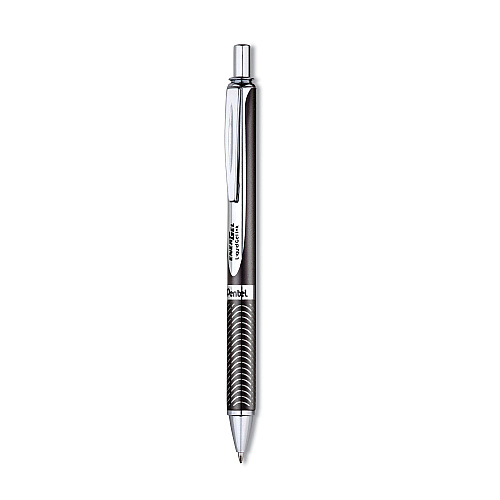 Pentel EnerGel Alloy RT Gel Pen, Retractable, Medium 0.7 mm, Black Ink, Black Barrel (BL407AA)