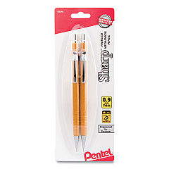 Pentel Sharp Mechanical Pencil, 0.9 mm, HB (#2.5), Black Lead, Yellow Barrel, 2/Pack (P209BP2K6)