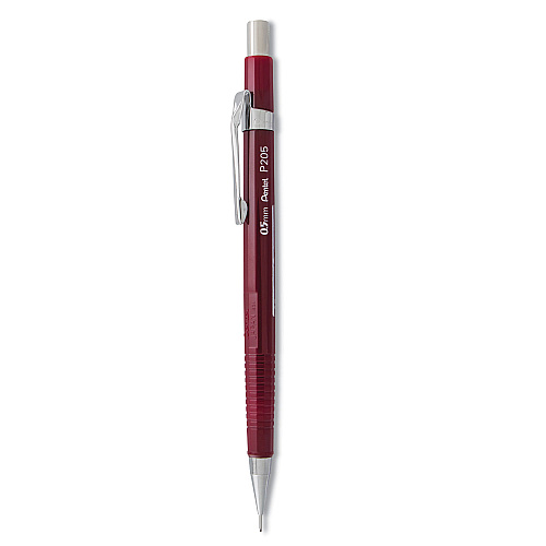 Pentel Sharp Mechanical Pencil, 0.5 mm, HB (#2.5), Black Lead, Burgundy Barrel (P205B)