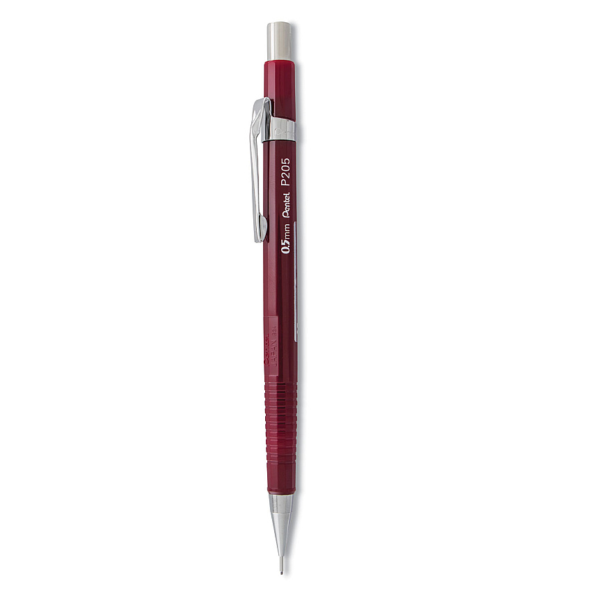 Pentel Sharp Mechanical Pencil, 0.5 mm, HB (#2.5), Black Lead, Burgundy Barrel (P205B)
