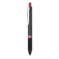 Pentel Oh! Gel Pen, Retractable, Medium 0.7 mm, Red Ink, Black Barrel, Dozen (K497B)