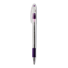 Pentel R.S.V.P. Ballpoint Pen, Stick, Fine 0.7 mm, Violet Ink, Clear/Violet Barrel, Dozen (BK90V)