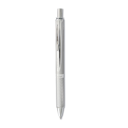Pentel EnerGel Alloy RT Gel Pen, Retractable, Medium 0.7 mm, Black Ink, Chrome Barrel (BL407A)