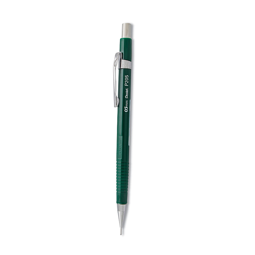 Pentel Sharp Mechanical Pencil, 0.5 mm, HB (#2.5), Black Lead, Green Barrel (P205D)