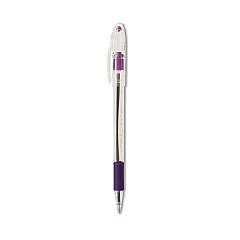 Pentel R.S.V.P. Ballpoint Pen, Stick, Medium 1 mm, Violet Ink, Clear/Violet Barrel, Dozen (BK91V)