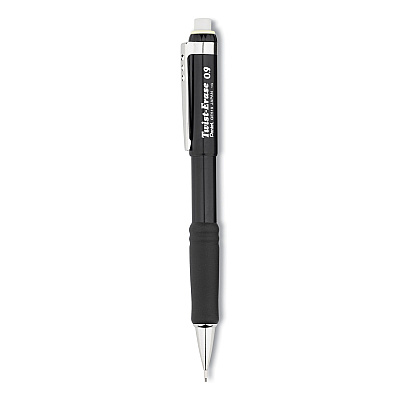 Pentel Twist-Erase III Mechanical Pencil, 0.9 mm, HB (#2.5), Black Lead, Black Barrel (QE519A)