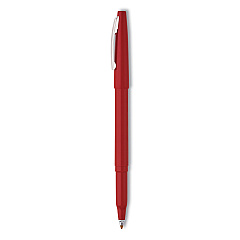 Pentel Rolling Writer Roller Ball Pen, Stick, Medium 0.8 mm, Red Ink, Red Barrel, Dozen (R100B)