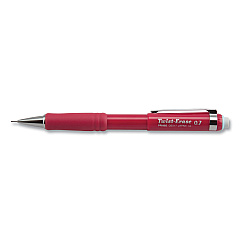 Pentel Twist-Erase III Mechanical Pencil, 0.7 mm, HB (#2.5), Black Lead, Red Barrel (QE517B)