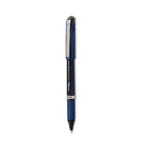 Pentel EnerGel NV Gel Pen, Stick, Fine 0.5 mm Needle Tip, Black Ink, Gray Barrel, Dozen (BLN25A)