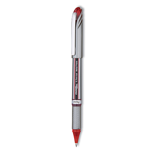Pentel EnerGel NV Gel Pen, Stick, Medium 0.7 mm, Red Ink, Red Barrel, Dozen (BL27B)