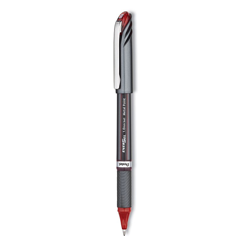 Pentel EnerGel NV Gel Pen, Stick, Bold 1 mm, Red Ink, Red Barrel, Dozen (BL30B)