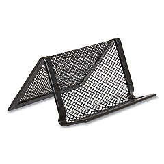 TRU RED One Compartment Business Card Holder, Holds 50 Cards, 3.07 x 0.15 x 4.4, Metal, Black (24402489)