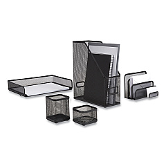 TRU RED Wire Mesh Organizer Set, 5 Pieces, Matte Black (24402481)