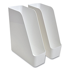 TRU RED Plastic Magazine File, 4.28 x 10.47 x 11.7, White, 2/Pack (24380802)