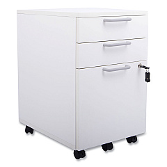 Union & Scale Essentials Mobile Pedestal File, Left or Right, 3-Drawers: Box/Box/File, Legal/Letter, White, 15.6" x 21.3" x 24.3" (24398956)