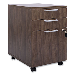 Union & Scale Essentials Mobile Pedestal File, Left or Right, 3-Drawers: Box/Box/File, Legal/Letter, Espresso, 15.6" x 21.3" x 24.3" (24398957)