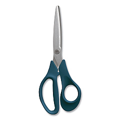 TRU RED Stainless Steel Scissors, 8" Long, 3.58" Cut Length, Straight Green Handle (24380497)
