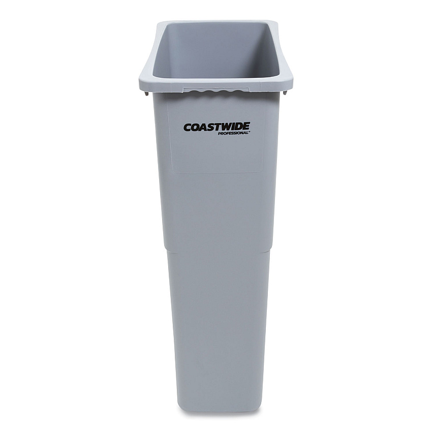 Coastwide Professional Slim Open Top Trash Can, 23 gal, Plastic, Gray (2625783)