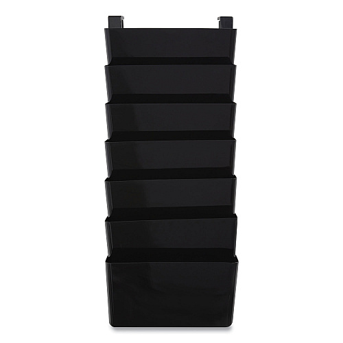 TRU RED Unbreakable Plastic Wall File, 7 Sections, Letter Size, 13" x 3.81" x 30.78", Black (24380814)