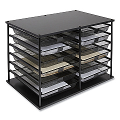 TRU RED Front-Load Enclosed Wire Mesh Horizontal Document Organizer, 12 Sections, Legal-Size, 24.65 x 15.59 x 16.3, Matte Black (24402466)