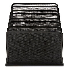 TRU RED Wire Mesh Incline Sorter, Open Design, 5 Sections, Letter-Size, 7.72 x 11.65 x 10.83, Matte Black (24402468)