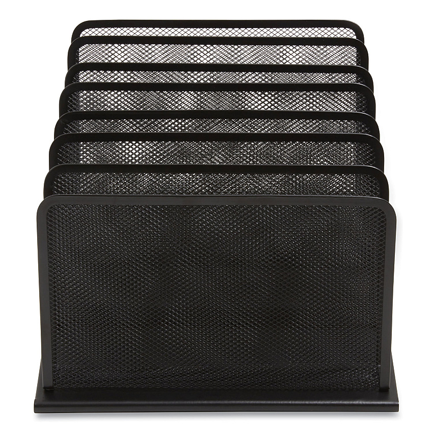 TRU RED Wire Mesh Incline Sorter, Open Design, 5 Sections, Letter-Size, 7.72 x 11.65 x 10.83, Matte Black (24402468)