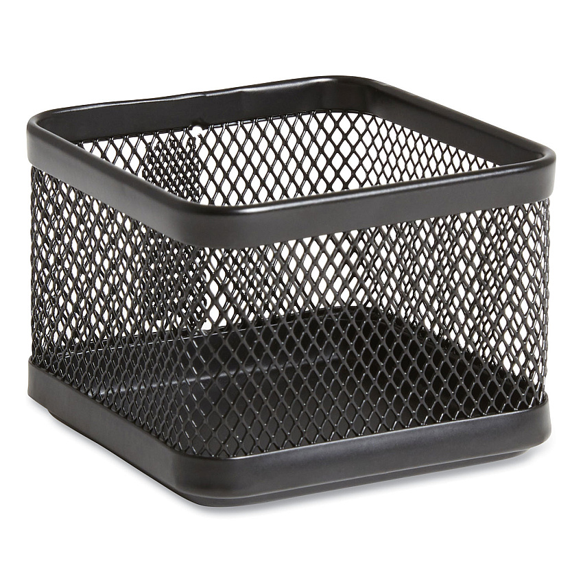 TRU RED Small Stackable Wire Mesh Accessory Holder, 3.46 x 3.46 x 2.75, Black (24402446)