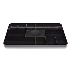 TRU RED Shallow Plastic Drawer Organizer, 13 Compartments, 9.11 x 14.11 x 1.24, Black (24380811)