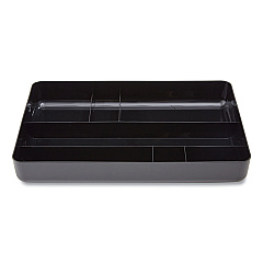 TRU RED Deep Plastic Drawer Organizer, Seven Compartment, 9.13 x 14.13 x 2.04, Black (24380805)