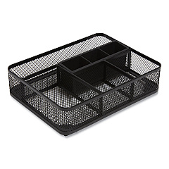 TRU RED Mesh Drawer Organizer, Seven Compartment, 9.76 x 7.48 x 2.68, Black (24402495)