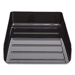 TRU RED Front-Load Stackable Plastic Document Tray, 1 Section, Letter-Size, 9.81 x 12.56 x 3.01, Black, 2/Pack (24380796)
