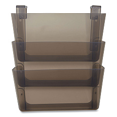 TRU RED Unbreakable Plastic Wall File, 3 Sections, Letter Size, 13" x 3.74" x 15.03", Smoke (24380795)