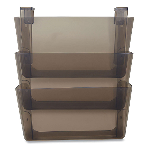 TRU RED Unbreakable Plastic Wall File, 3 Sections, Letter Size, 13" x 3.74" x 15.03", Smoke (24380795)