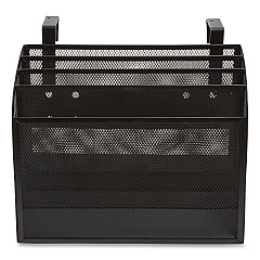 TRU RED Wire Mesh Incline Sorter, Enclosed Design, 4 Sections, Letter-Size, 12.99 x 6.49 x 10.15, Matte Black (24402471)