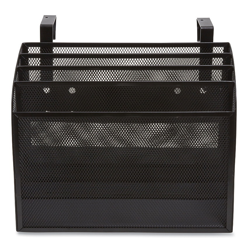 TRU RED Wire Mesh Incline Sorter, Enclosed Design, 4 Sections, Letter-Size, 12.99 x 6.49 x 10.15, Matte Black (24402471)