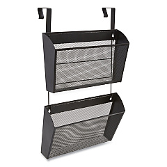 TRU RED Wire Mesh Wall File, 2 Sections, Letter Size, 14.37" x 3.34", Black (24402445)